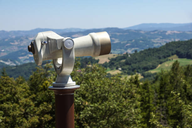 istock Tourist telescope for landscape exploring. 862274124