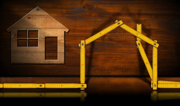 istock Wooden House and Ruler - Construction Industry Concept 862278012