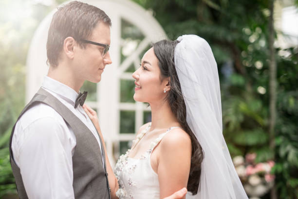 istock Happy couple bride and groom after wedding ceremony 862283322