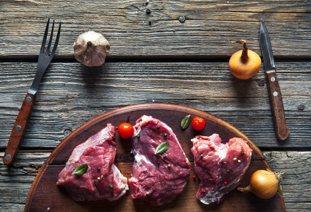 istock Pieces of meat, steak with spices 862283516