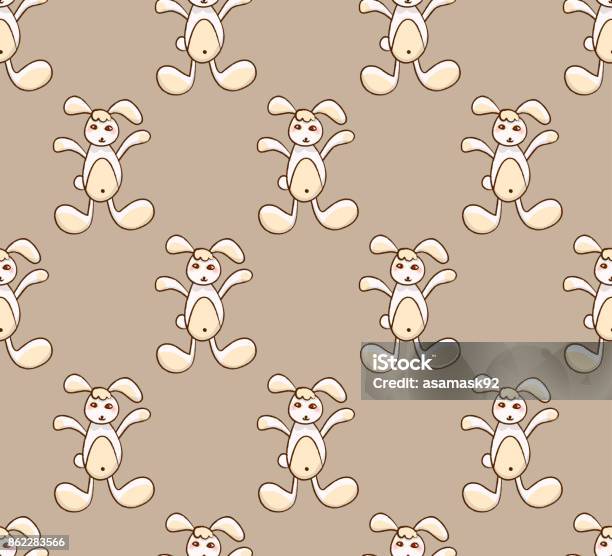 White Rabbit On Brown Background Stock Illustration - Download Image Now - Animal, Art, Arts Culture and Entertainment
