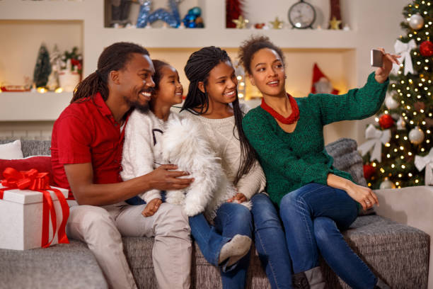 istock family making selfie on Christmas 862289866