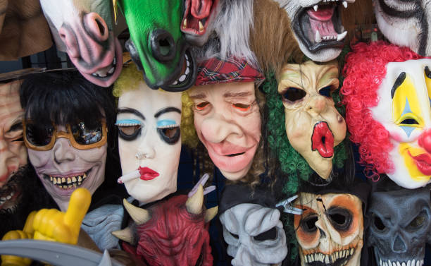 Halloween Masks In Street Shop Stock Photo - Download Image Now - Halloween,  Store, Costume - iStock