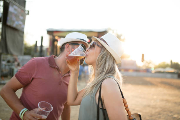istock Affectionate couple on music festival 862290422