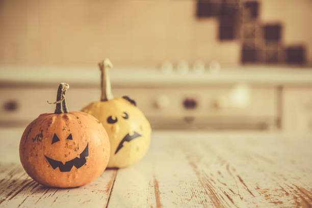 istock Halloween concept - pumpkins and decorations 862291982
