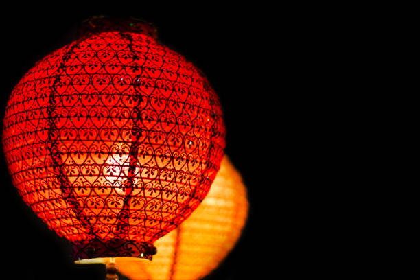 istock Illuminated paper lanterns lights glowing in the dark 862301466