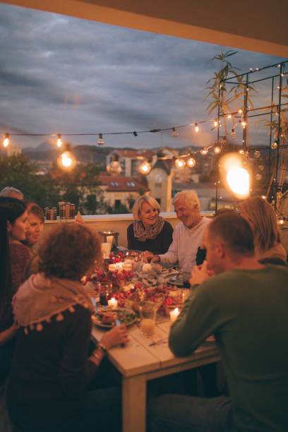istock Smiling senior couple at Thanksgiving dinner 862301498