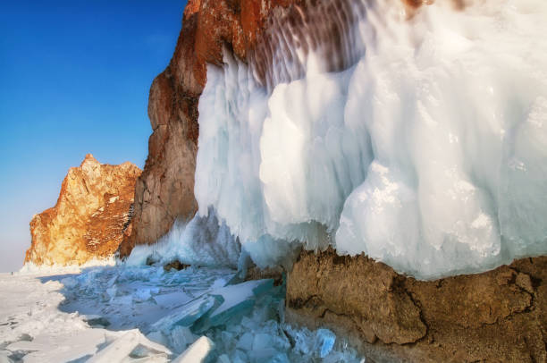 istock Frozen lake and rocks near the ice cave 862306992