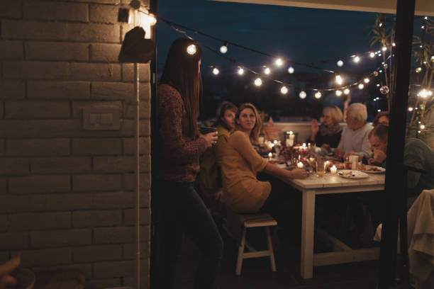 istock Family at Thanksgiving dinner 862309512