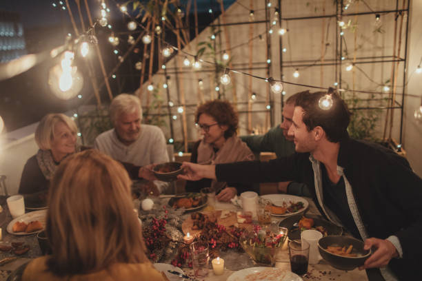 istock Thanksgiving dinner with family at the balcony 862310554