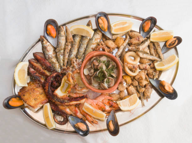 istock Seafood platter. Fish frying. 862317144