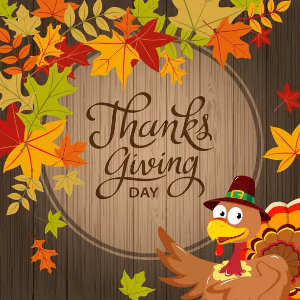 Vector illustration of Thanksgiving Turkey Day