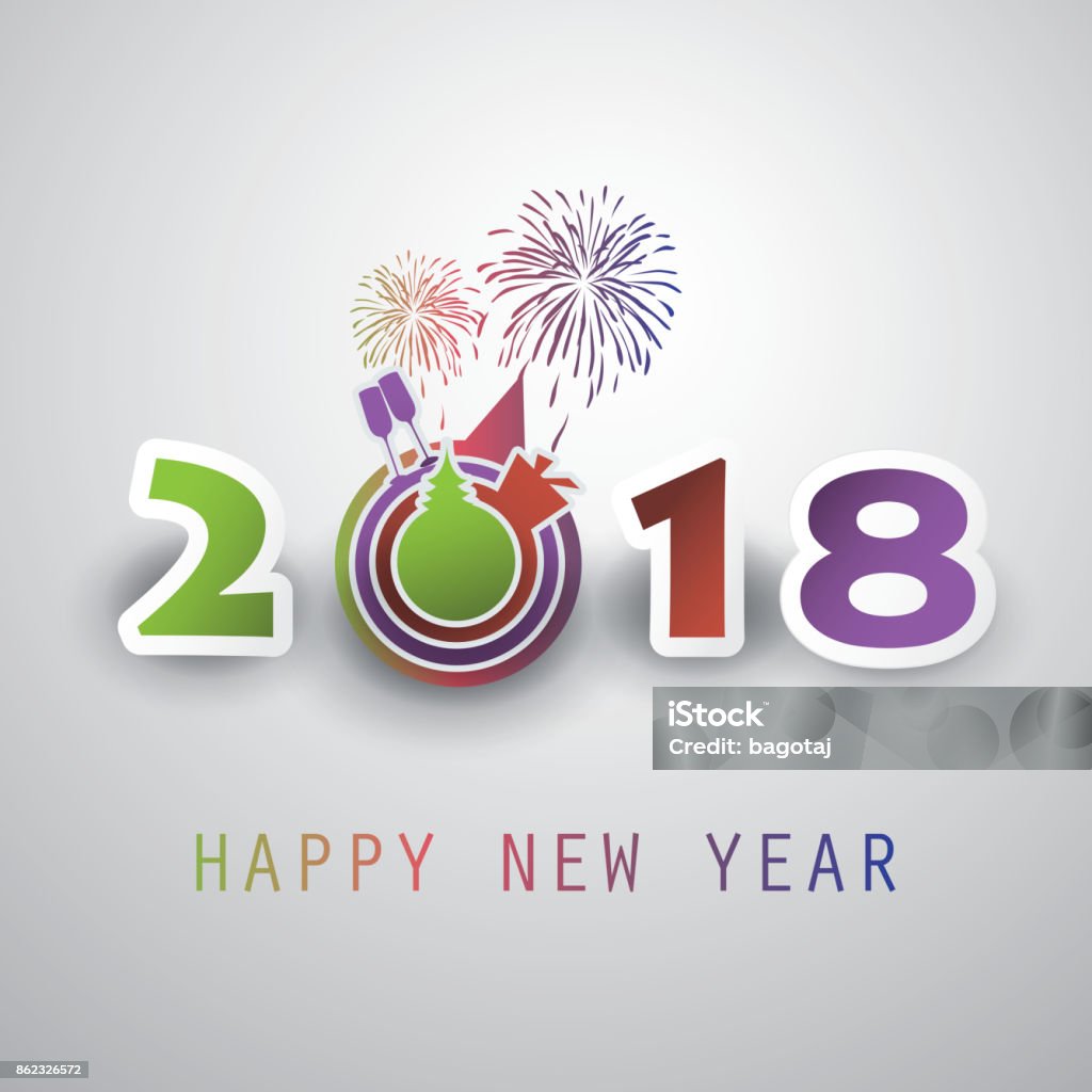 New Year Card Background 2018 Stock Illustration - Download Image ...