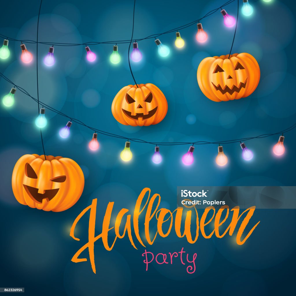 Halloween background, pumpkin. Greeting card for party and sale. Autumn holidays. Vector illustration EPS10. Autumn stock vector
