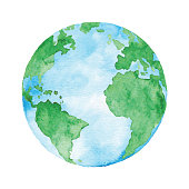 istock Watercolor Planet Earth 862334382