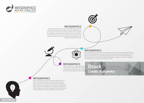 Ilustración de Línea De Tiempo La Plantilla De Infografía Iconos De Negocio Concepto Eith y más Vectores Libres de Derechos de Viaje