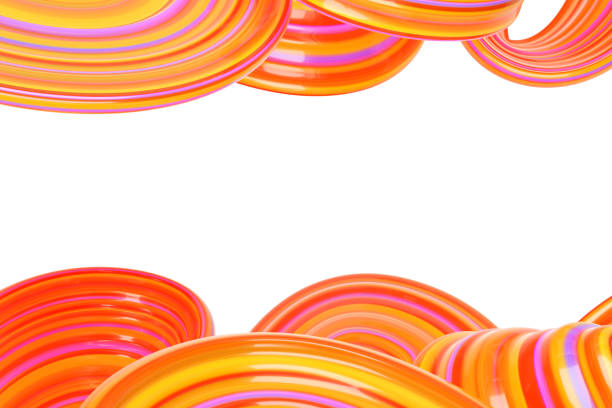 istock Double wave of orange and red candy 862341896