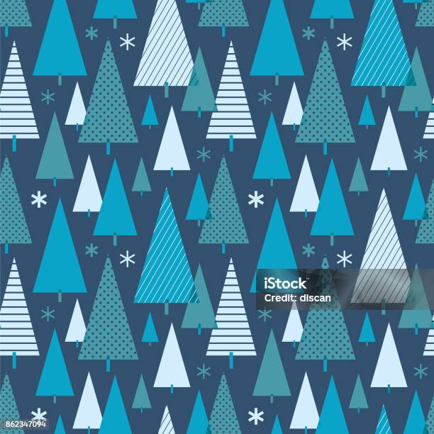 Christmas Tree Seamless Pattern Stock Illustration - Download Image Now - Pattern, Christmas, Seamless Pattern