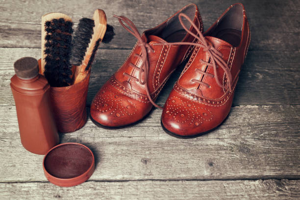 istock Shoe cleaning accessories and shoes 862355624