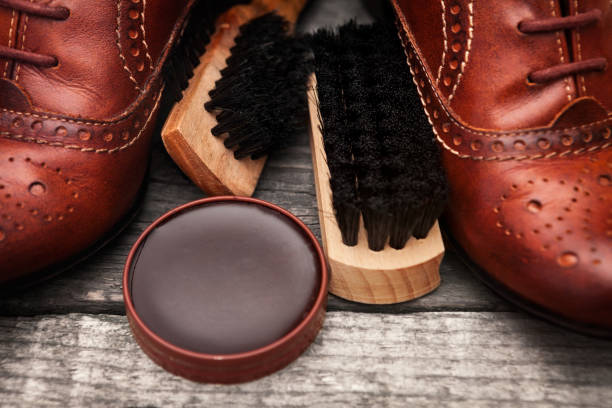 istock Shoes, brushes and shoe cream 862358446
