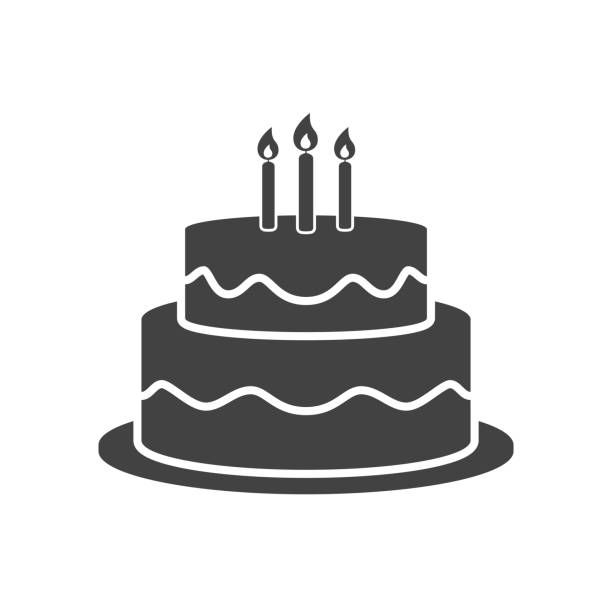 Birthday cake icon vector Vector element cake stock illustrations