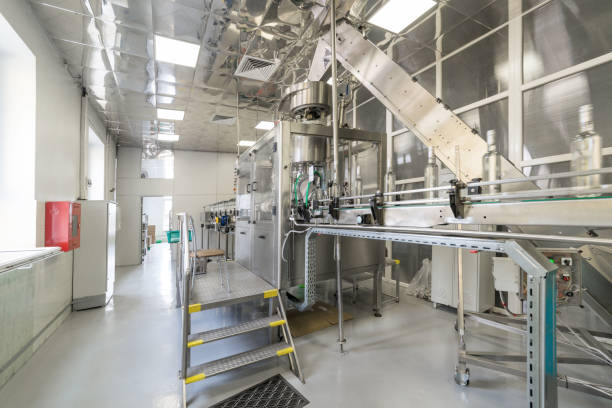 istock Distillery. Line for filling and capping bottles 862370022