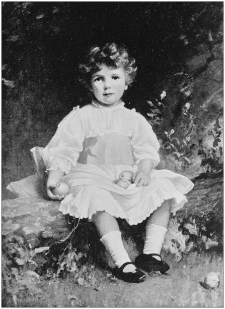istock Antique photo of paintings: Child 862370288