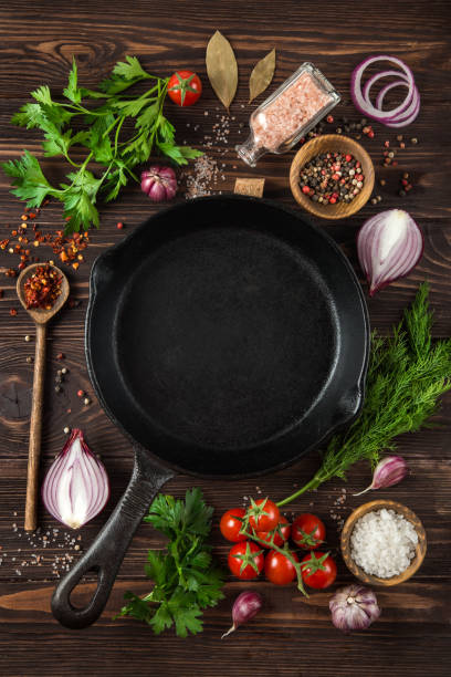 istock herbs and spices around cast iron skillet 862376552