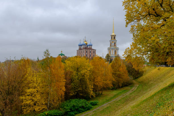 istock autumn landscape with view of the Orthodox churches 862376576