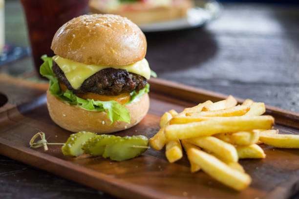 istock Home made hamburger with lettuce and cheese 862377194