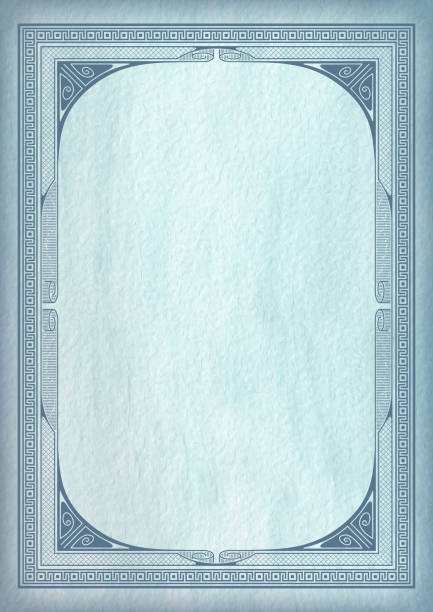 istock Template with retro navy blue framework and lettering Diploma, textured paper background. A3 page size. 862382538