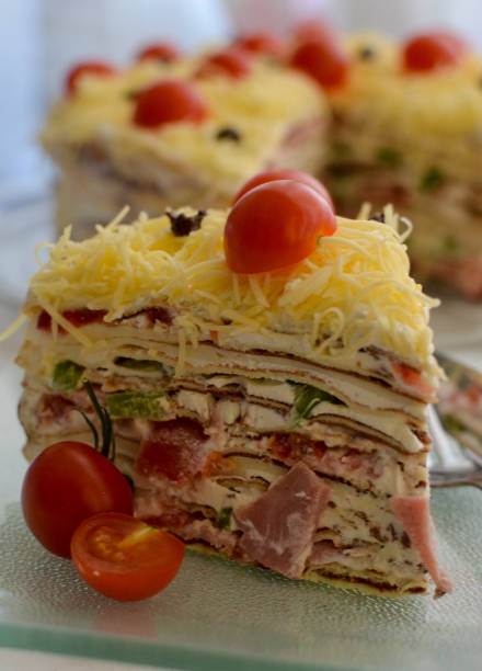 istock LCHF salty crepes cake with cherry tomatoes 862385768