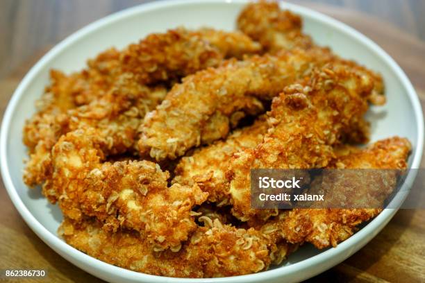 Chicken Breast Strips Croquettes Stock Photo - Download Image Now - Breakfast Cereal, Chicken Breast, Cooking