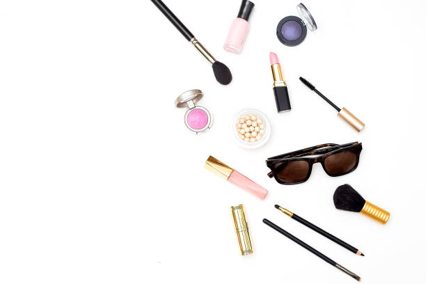 istock Styled fashion accessories on white background. Flat lay 862389220