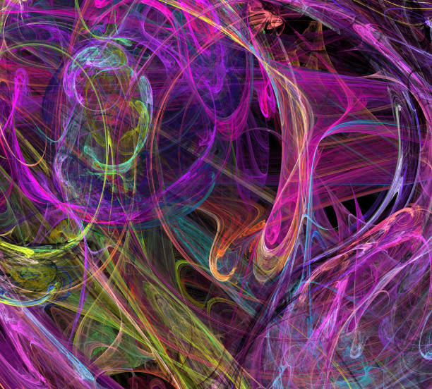 istock image of one Digital Fractal on Black Color 862396926