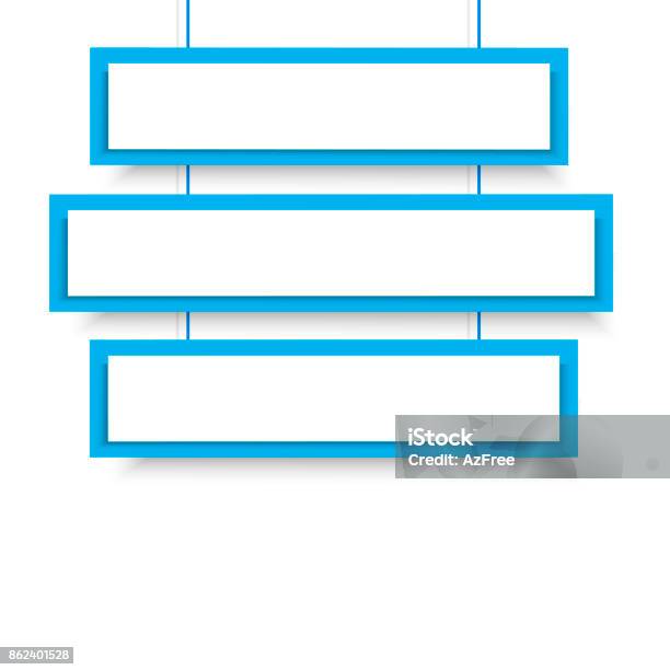 Vecteur Vide 3 Ligne Bleue Bancal Suspendus Bannières Illustration Vectorielle Vecteurs libres de droits et plus d'images vectorielles de Trois personnes