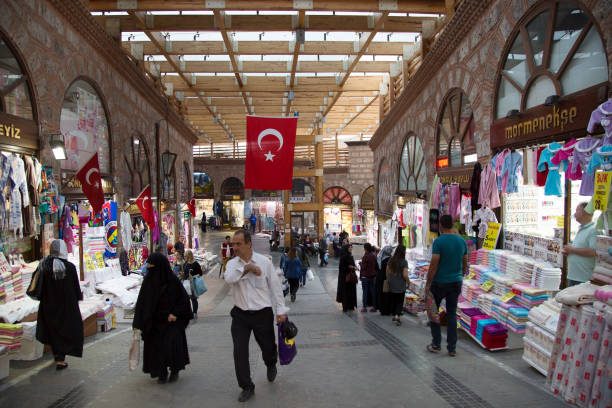 Bursa, Turkey - May 26 ,2017 :The Grand Bazaar of Bursa, historical and shops.