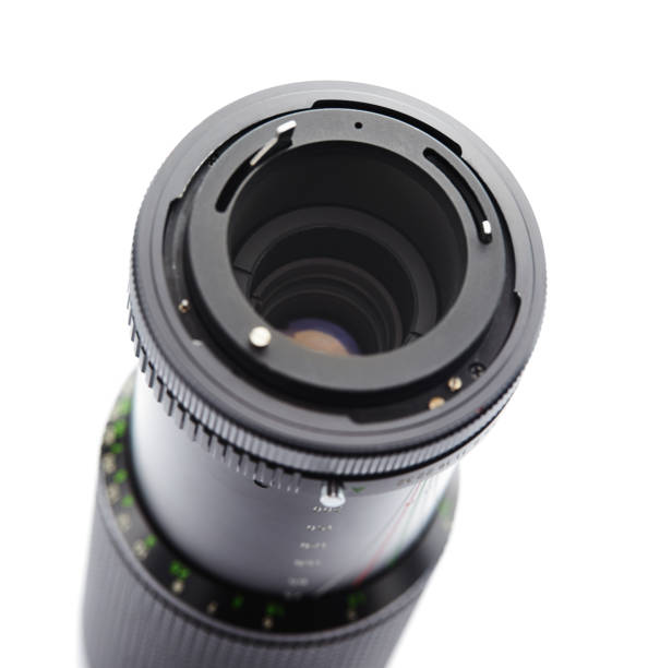 istock Back side of a SLR camera lens on white background 862412922