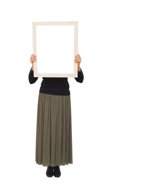 istock Woman with placard, banner, blank for your message. 862419142