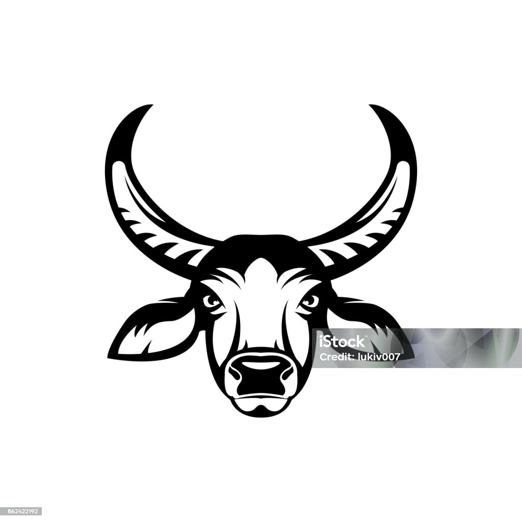 Vector Asiatic Đầu Trâu Khuôn Mặt Cho Các Biểu Tượng Hipster Retro ...