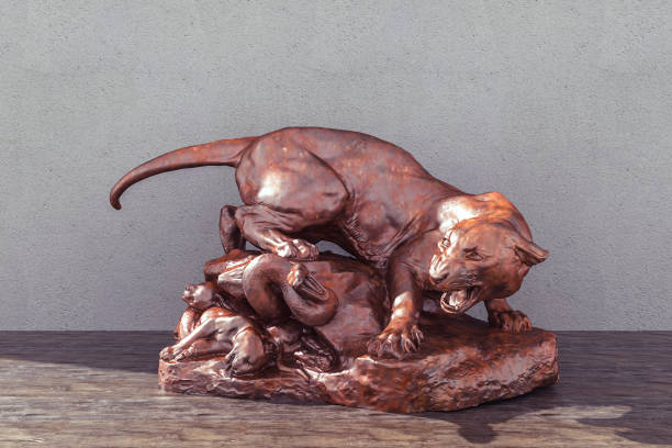 istock Drama in the desert sculpture, museum exhibit, 3D image 862426244