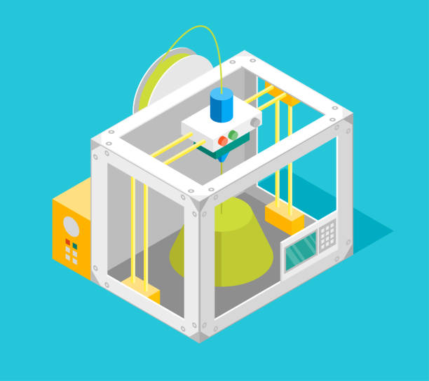 3d Printer Flat Design Style Isometric View Vector Stock Illustration -  Download Image Now - iStock