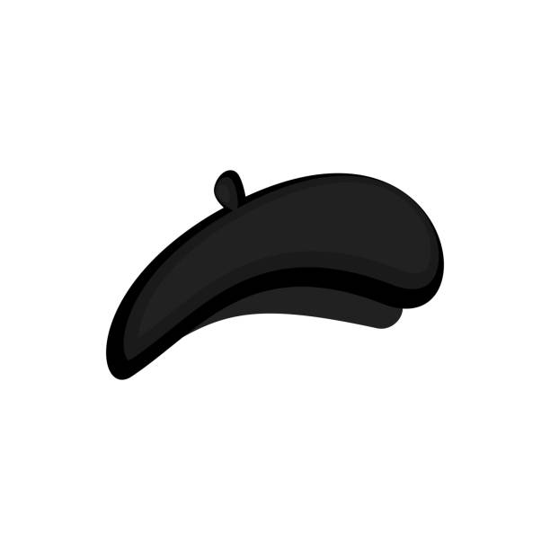 Mime black beret isolated. Mimic Cap. Vector illustration Mime black beret isolated. Mimic Cap. Vector illustration beret stock illustrations