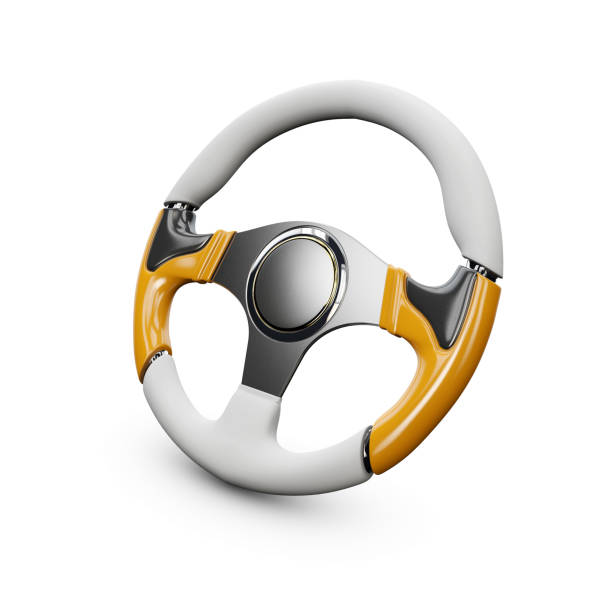 istock 3d Illustration of car steering wheel, isolated white 862433522