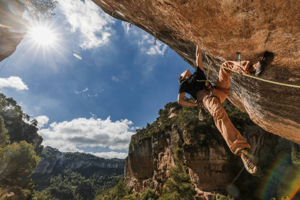 istock Man practicing rock climbing in Siurana Tarragona Catalonia 862433832
