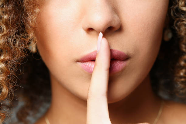 istock Beautiful black woman portrait. She opens her lips with 862438780