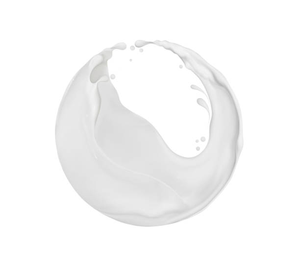 istock Splashes of cream in spherical shape, isolated on white background 862446516