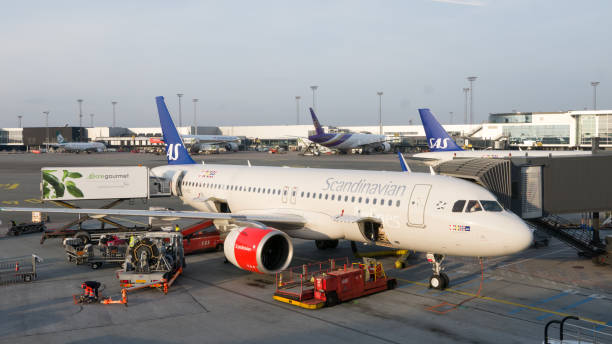 obsługa naziemna samolotów scandinavian airlines sas - luggage ramp zdjęcia i obrazy z banku zdjęć