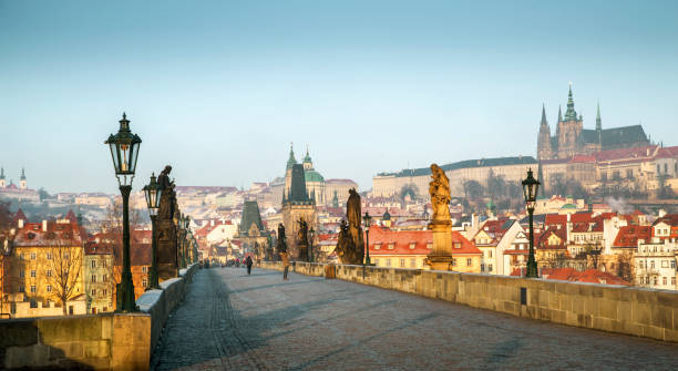 istock Panoramic view of Charles Bridge in Prague, Czech Republic 862454190