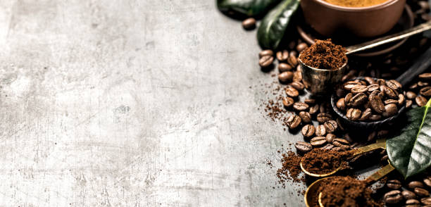 istock Composition of grained and whole coffee 862471748
